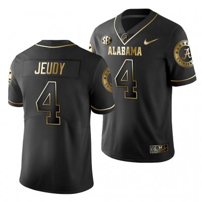 Men's Alabama Crimson Tide #4 Jerry Jeudy 2019 Black Golden Edition NCAA Limited College Football Jersey 2403PQRG7